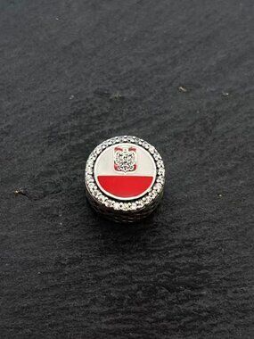 Pandora Poland Polska Flag Exclusive Bead Charm Sterling Silver Jewelry